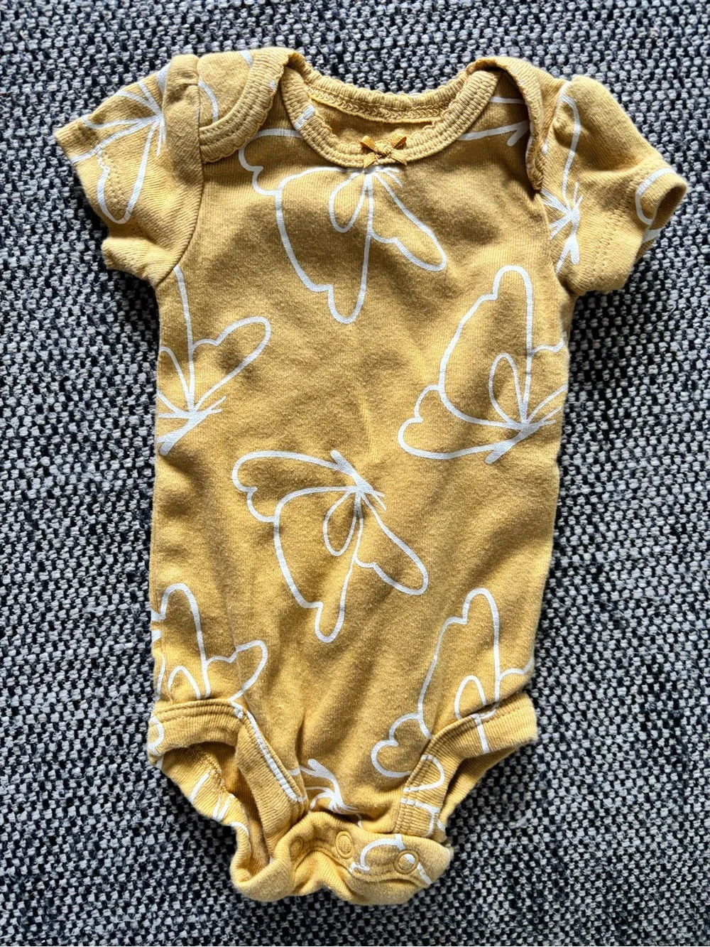 Set of 3 Carter's Pink, Yellow and Coral Baby One-Piece Bodysuits